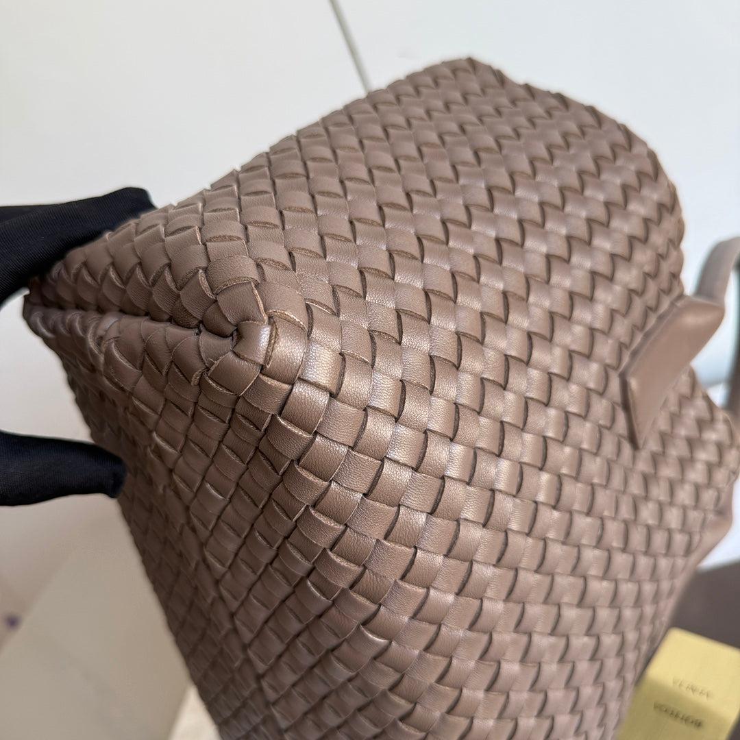 Bottega Veneta Cabat Small Intreccio Leather Tote Bag Milk Chocolate Brown 33cm 6