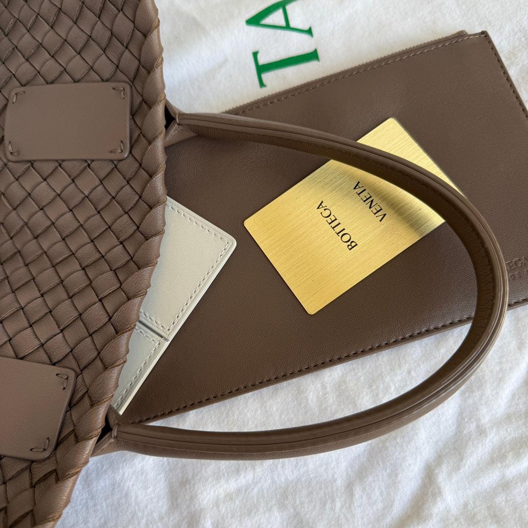 Bottega Veneta Cabat Small Intreccio Leather Tote Bag Milk Chocolate Brown 33cm 9