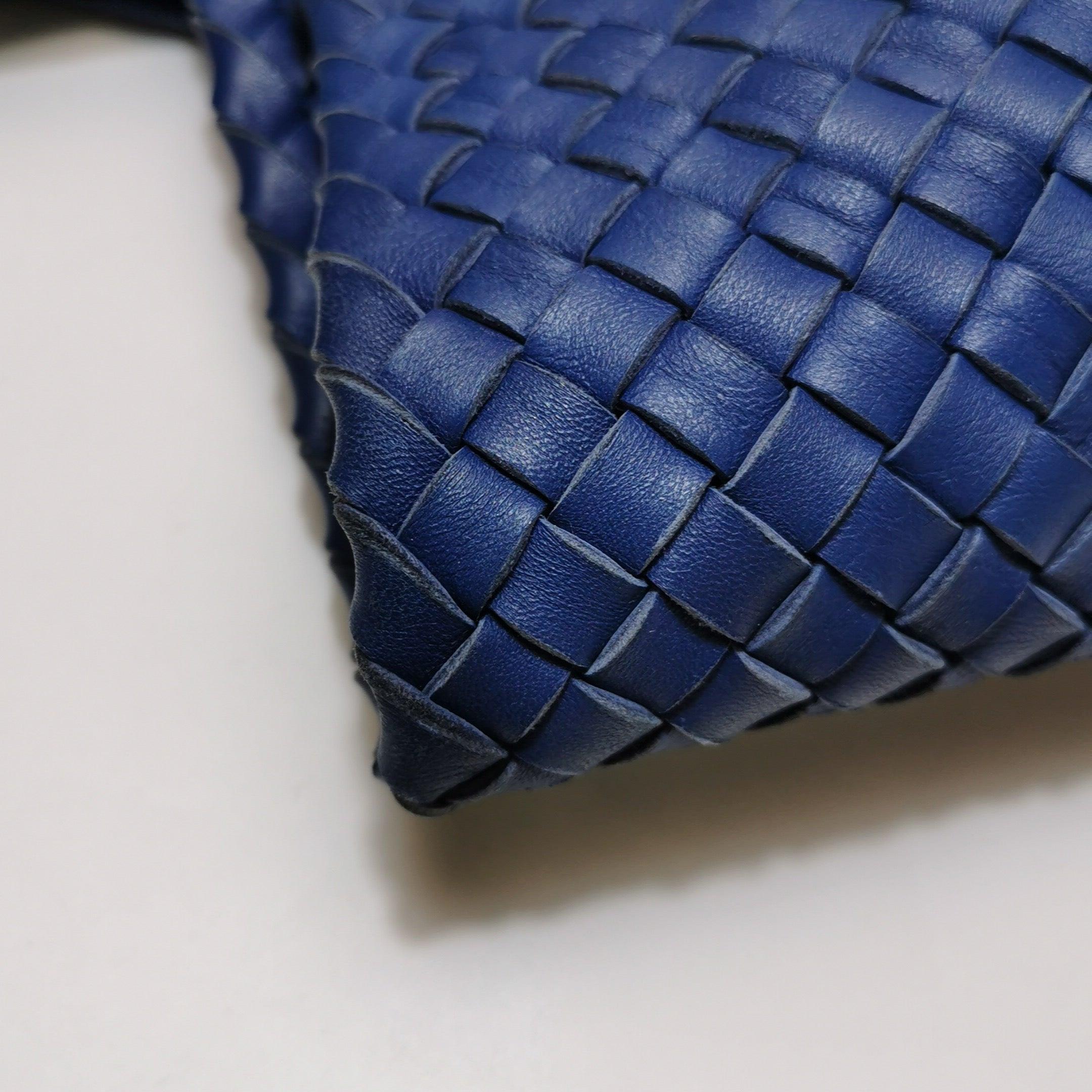 Bottega Veneta Cabat Small Intreccio Leather Tote Bag Navy Blue For Sale 9