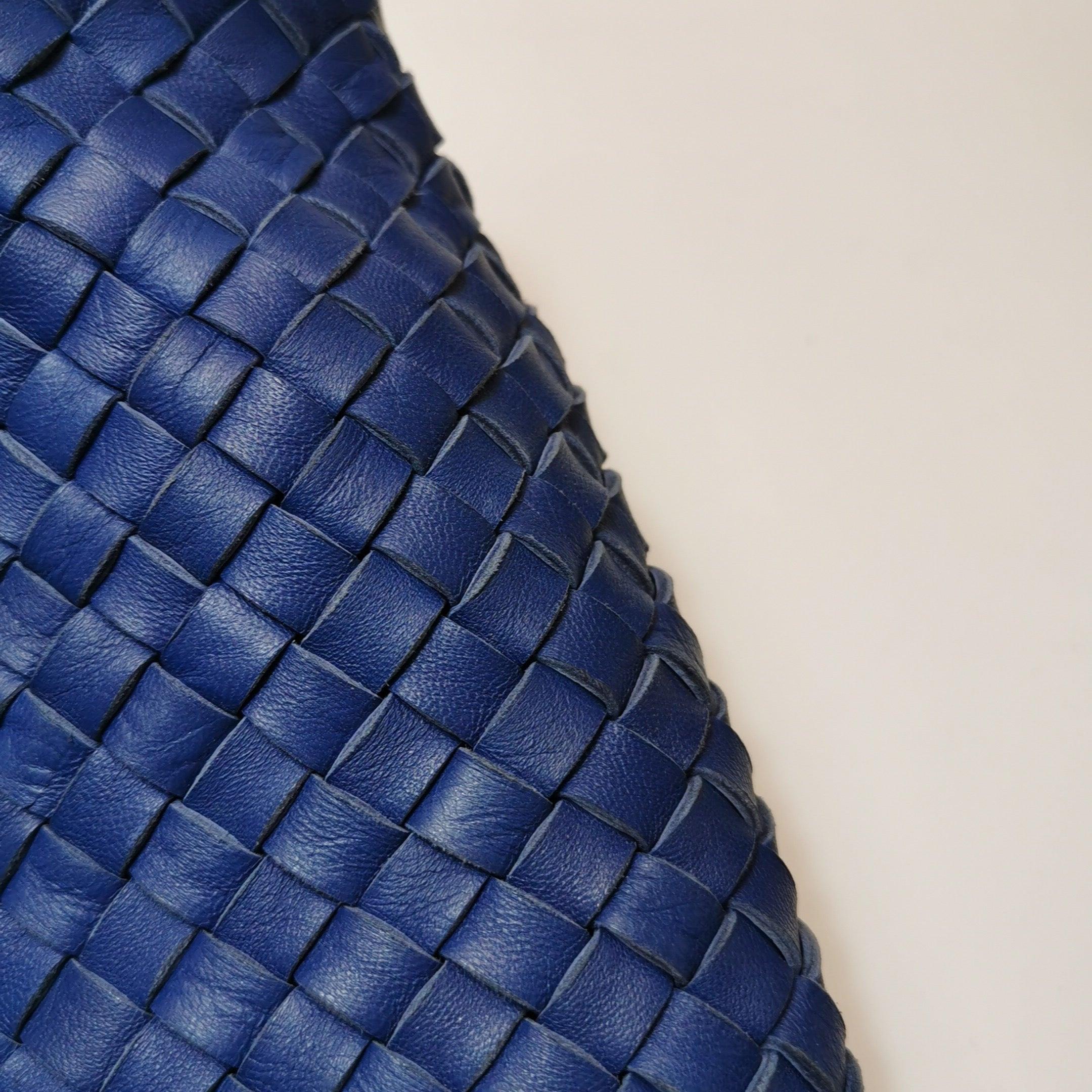 Bottega Veneta Cabat Small Intreccio Leather Tote Bag Navy Blue For Sale 12