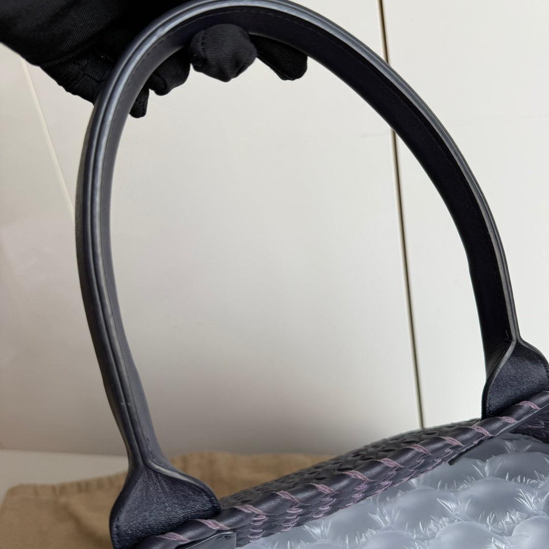 Bottega Veneta Cabat Small Intreccio Leather Tote Bag Navy 9