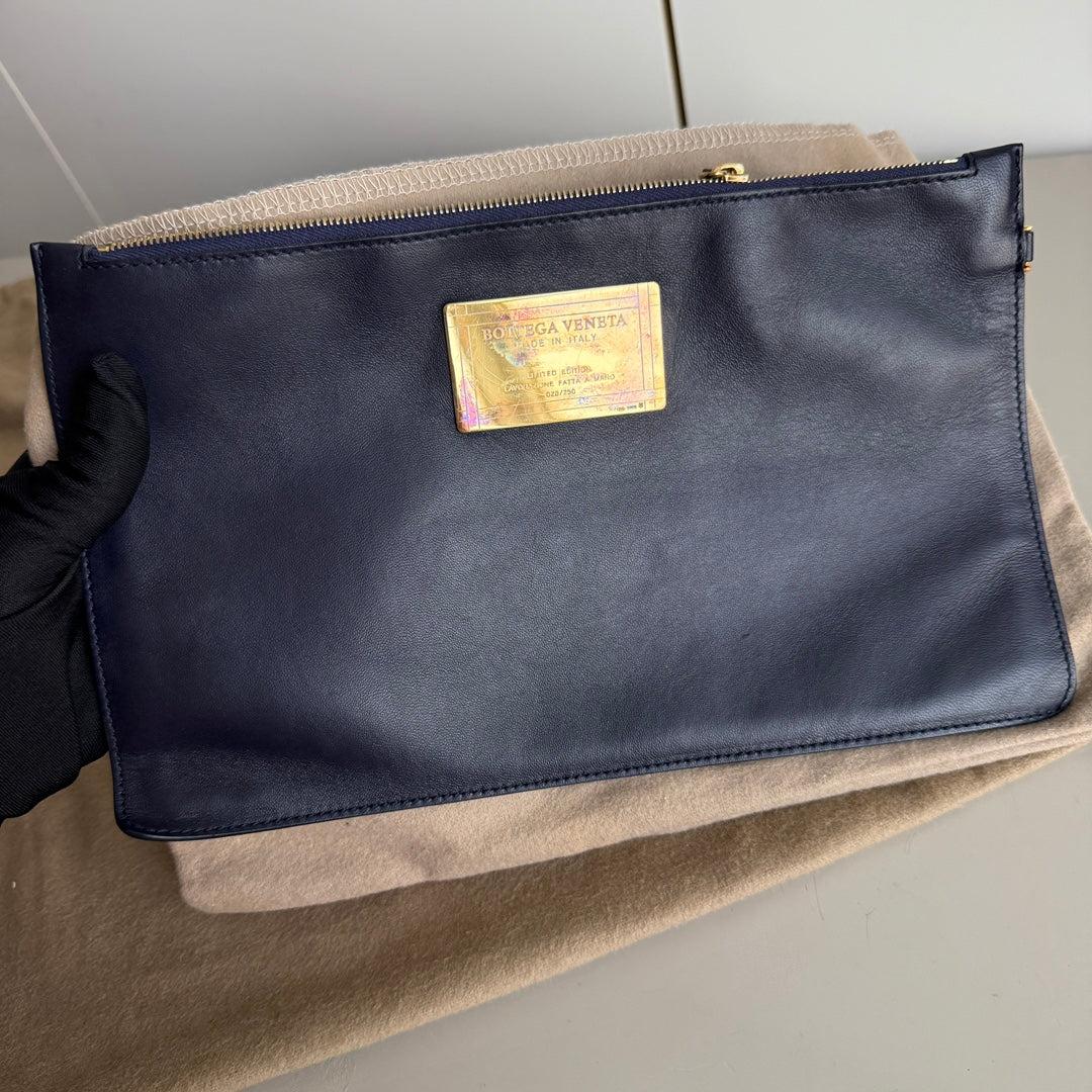 Bottega Veneta Cabat Small Intreccio Leather Tote Bag Navy 12