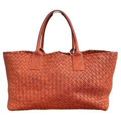 Bottega Veneta Cabat Tote Gebrannte Metallic Orange Intrecciato Leder 40cm