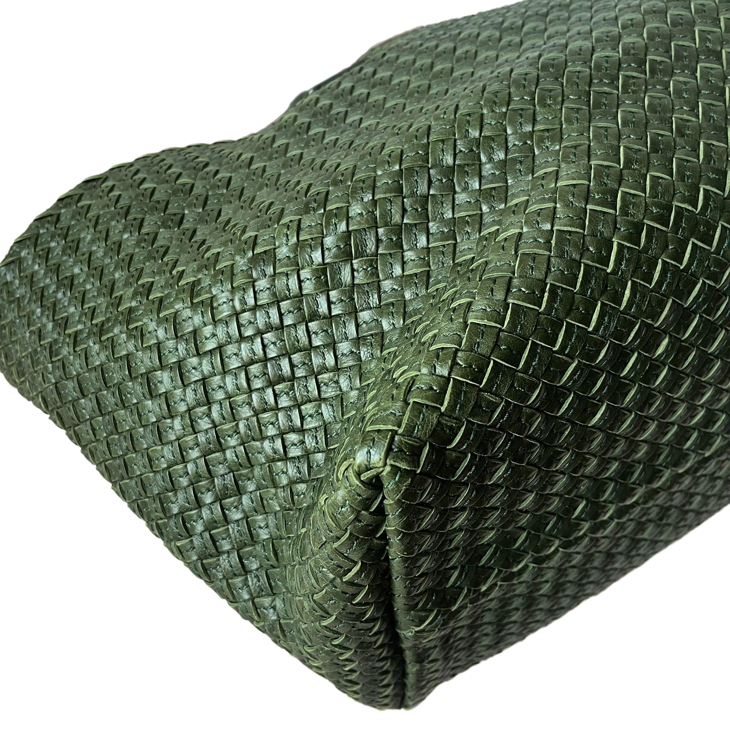 Bottega Veneta Cabat Tote Dark Green Intreccio Leather 45cm 5