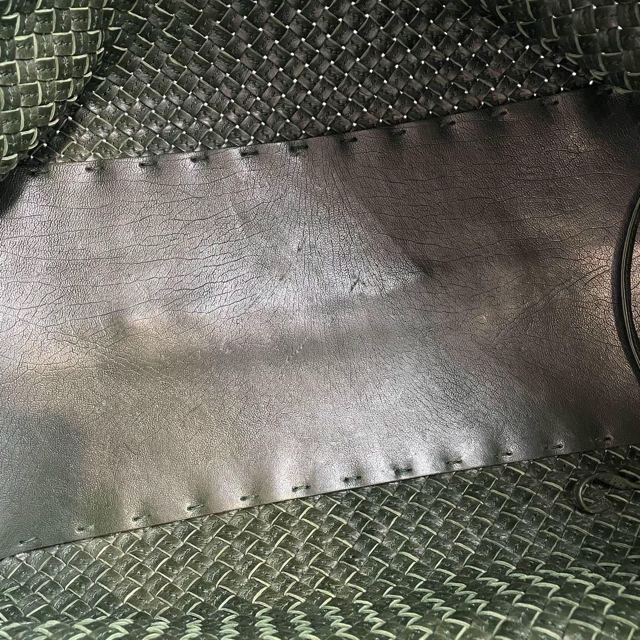 Bottega Veneta Cabat Tote Dark Green Intreccio Leather 45cm 8