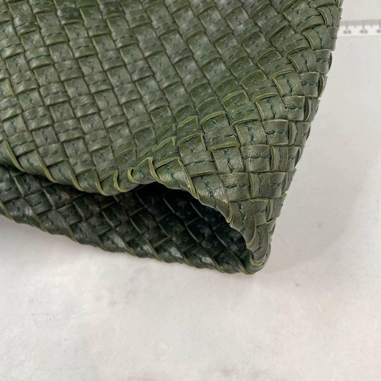 Bottega Veneta Cabat Tote Dark Green Intreccio Leather 45cm 11