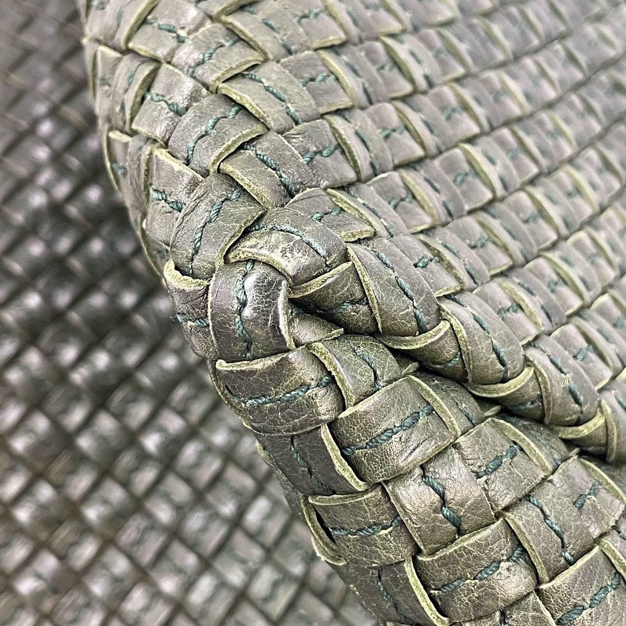 Bottega Veneta Cabat Tote Dark Green Intreccio Leather 45cm 14