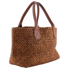 Bottega Veneta Cabat Tote Intrecciato Metallic Nappa Small Brown, Gold, Metallic