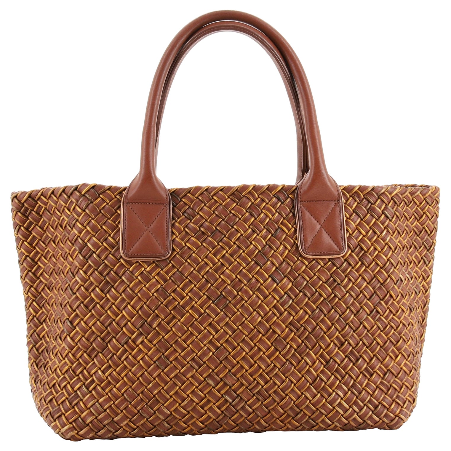 Bottega Veneta Cabat Tote Intrecciato Metallic Nappa Small