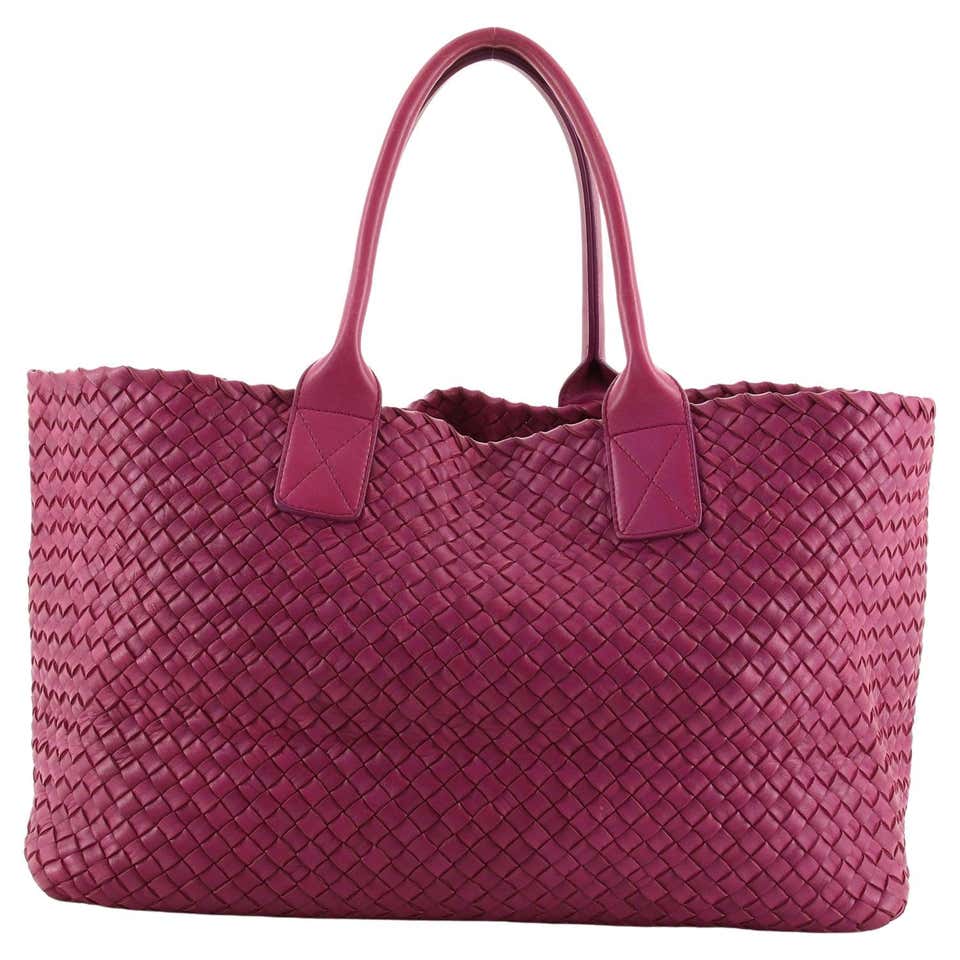 Bottega Veneta Purple Woven Medium Tote Bag For Sale at 1stDibs ...