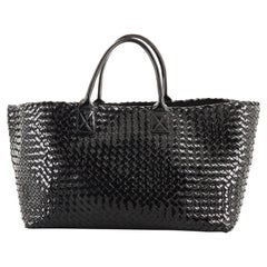 Bottega Veneta Cabat Tote Intrecciato Patent Large
