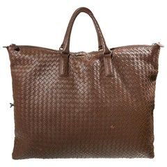 Bottega Veneta Cabat Tote Intrecciato Woven Brown Leather