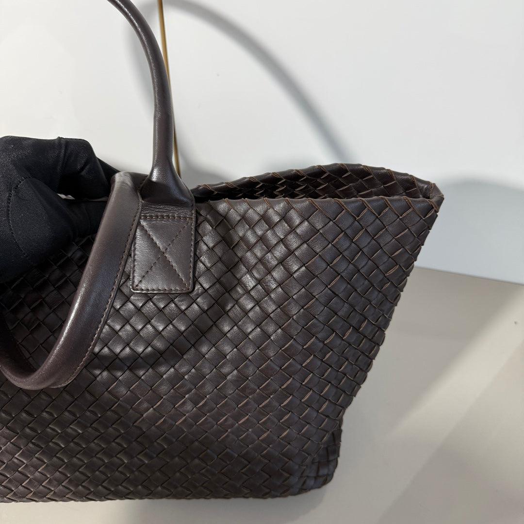Bottega Veneta Cabat Tote Intreccio Leather Dark Chocolate Brown 40cm 9