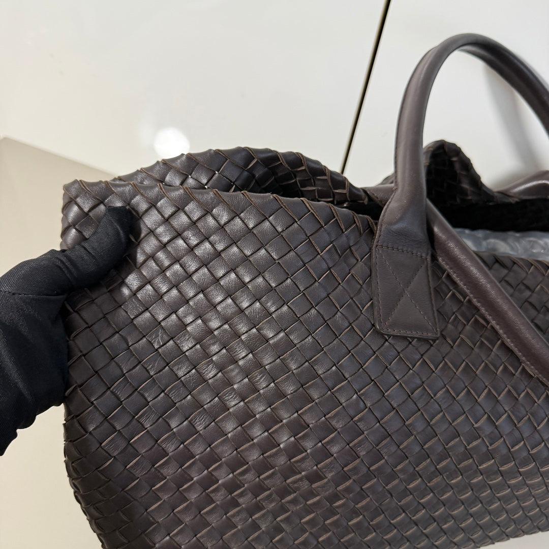 Bottega Veneta Cabat Tote Intreccio Leather Dark Chocolate Brown 40cm 10