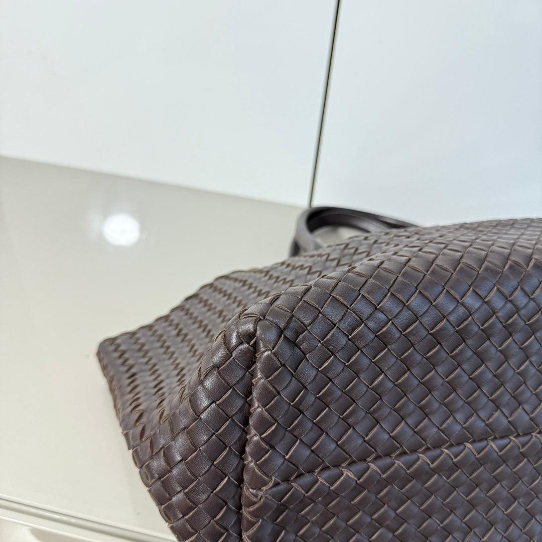 Bottega Veneta Cabat Tote Intreccio Leather Dark Chocolate Brown 40cm 2
