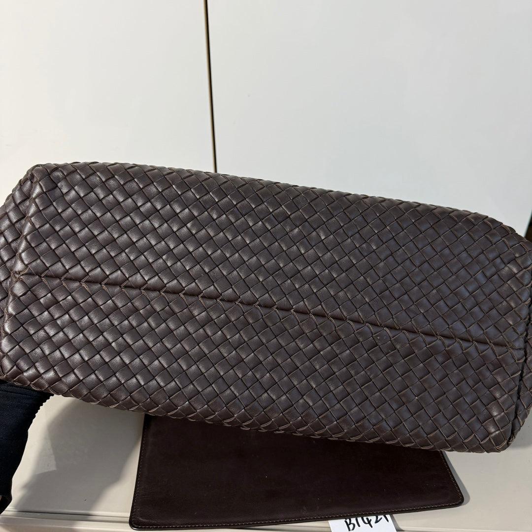 Bottega Veneta Cabat Tote Intreccio Leather Dark Chocolate Brown 40cm 3
