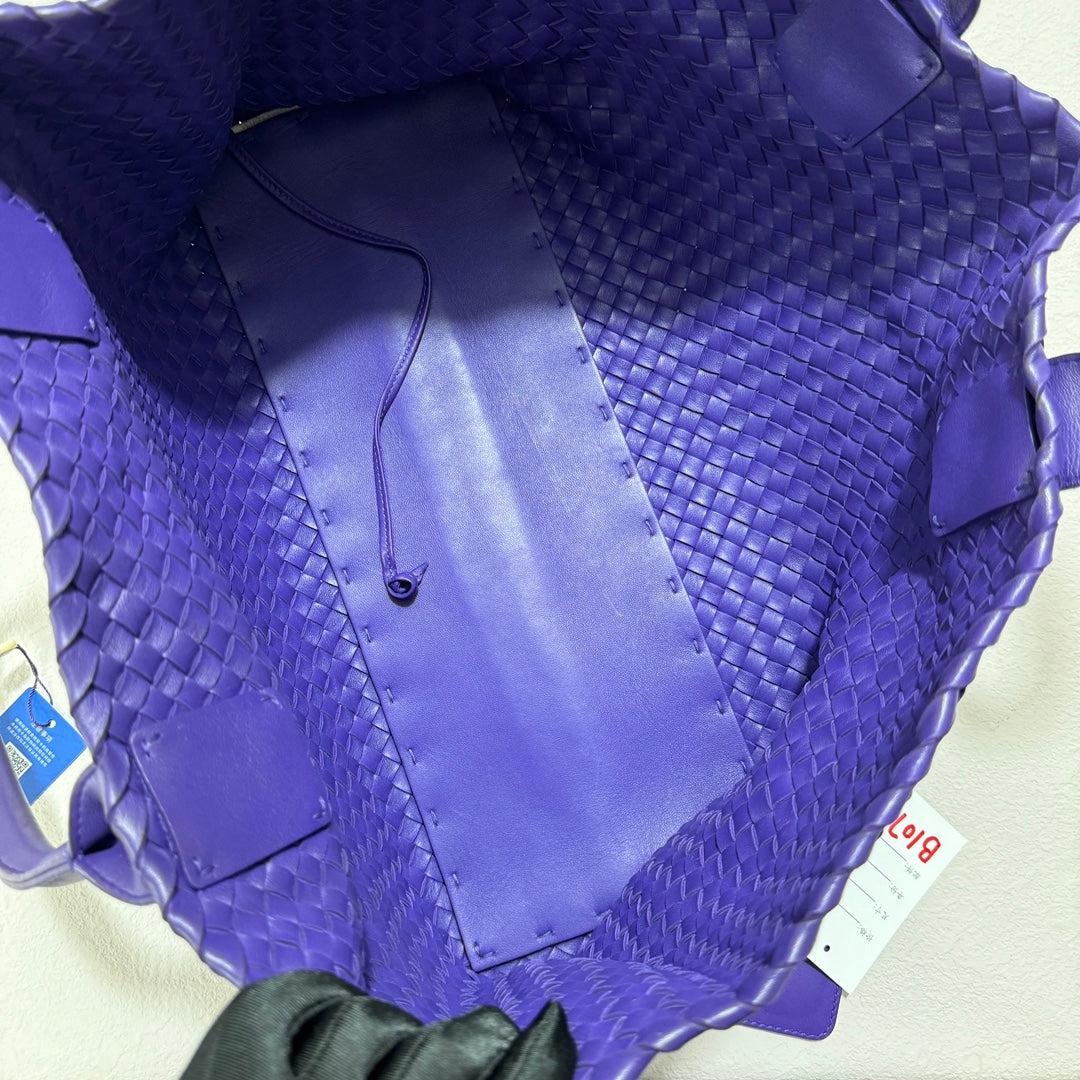 Bottega Veneta Cabat Tote Large Intreccio Royal Blue Leather 40cm 16