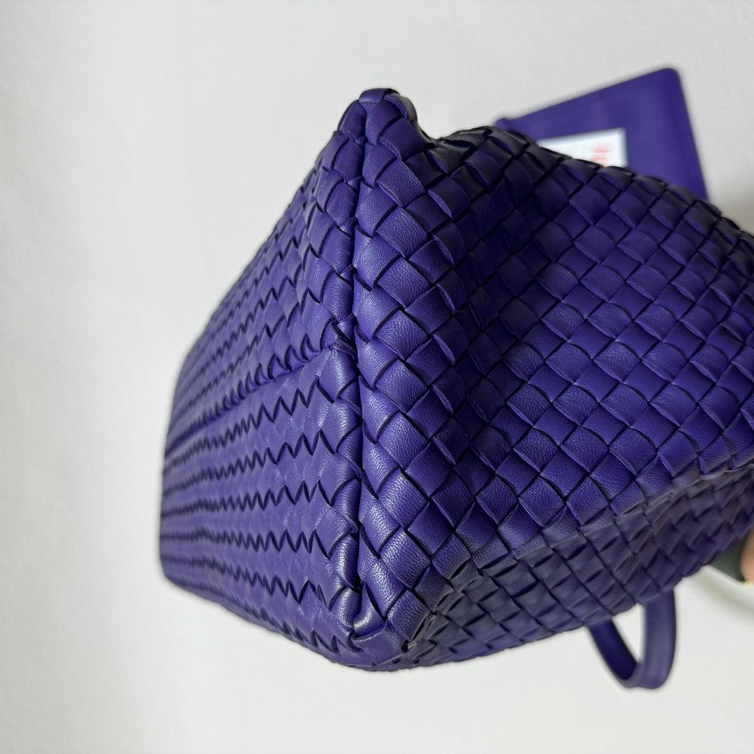Bottega Veneta Cabat Tote Large Intreccio Royal Blue Leather 40cm 3