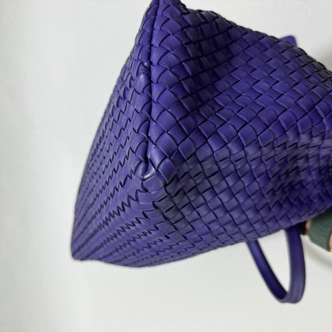 Bottega Veneta Cabat Tote Large Intreccio Royal Blue Leather 40cm 4
