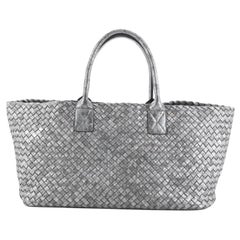 Bottega Veneta Cabat Tote Metallic Intrecciato Nappa Medium