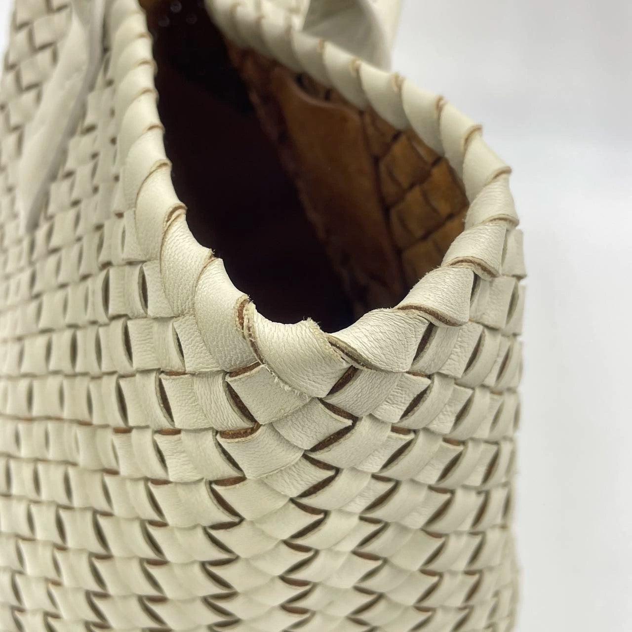 Bottega Veneta Cabat Tote Small/Medium Intreccio Cream White Leather 11