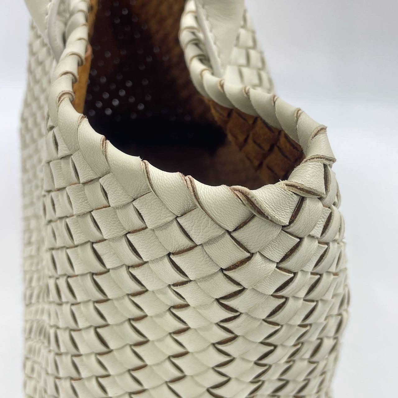 Bottega Veneta Cabat Tote Small/Medium Intreccio Cream White Leather 12