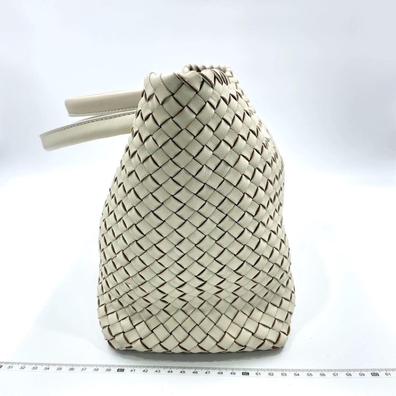 Bottega Veneta Cabat Tote Small/Medium Intreccio Cream White Leather 1