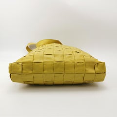 Bottega Veneta Cabat Vertical Yellow Shiny Calfskin Leather Tote Bag