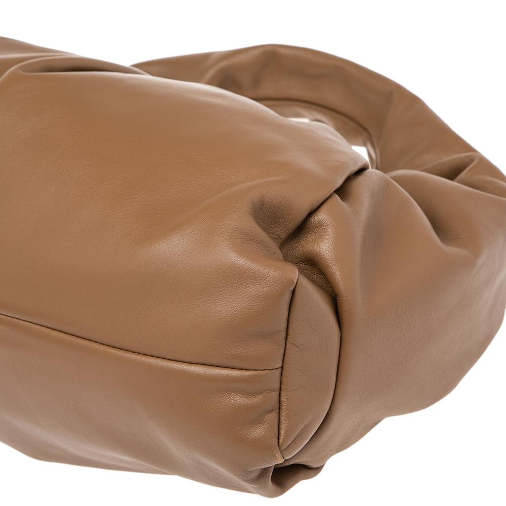 Bottega Veneta Camel Brown Leather Medium The Shoulder Pouch Bag In Good Condition In Dubai, Al Qouz 2