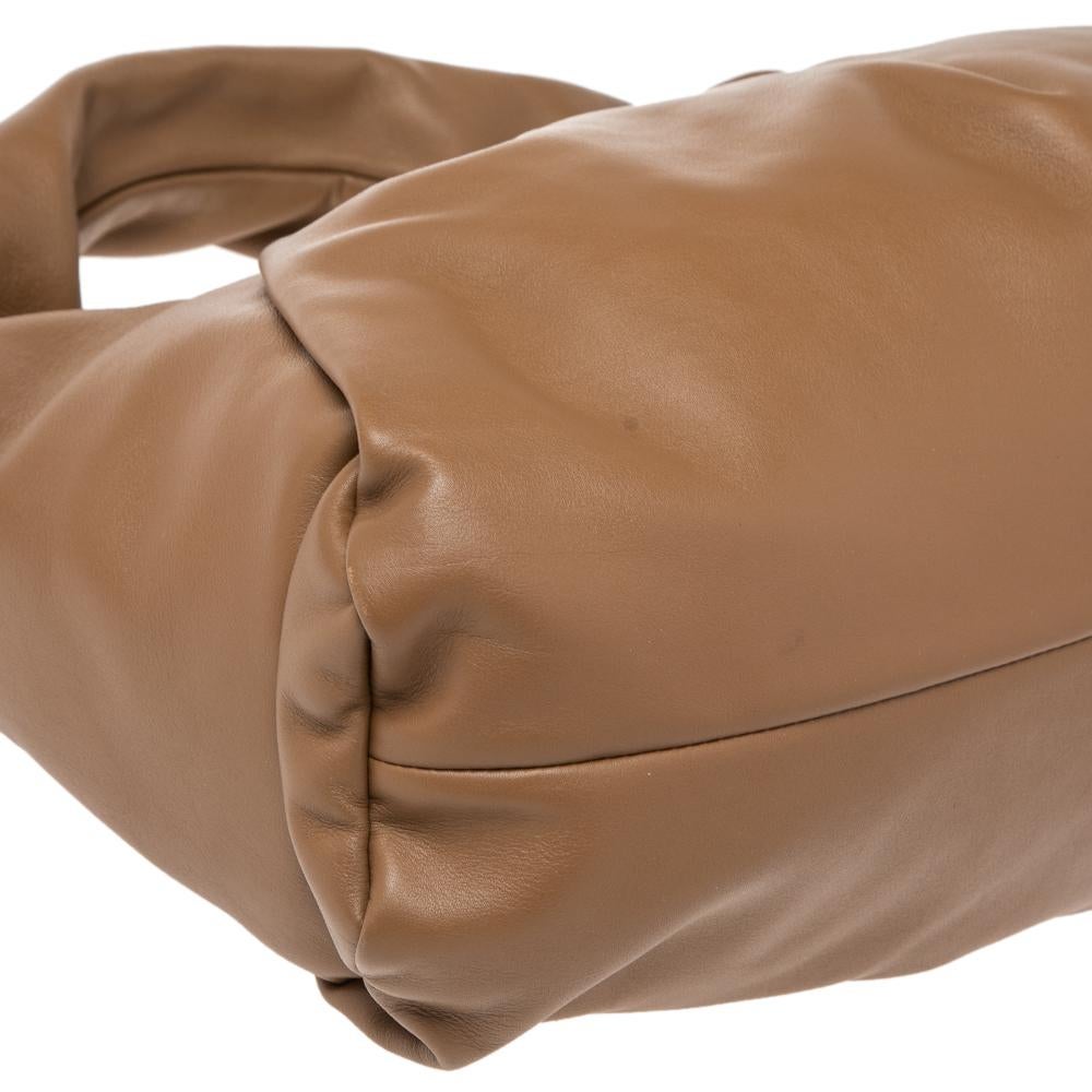 Women's Bottega Veneta Camel Brown Leather Medium The Shoulder Pouch Bag