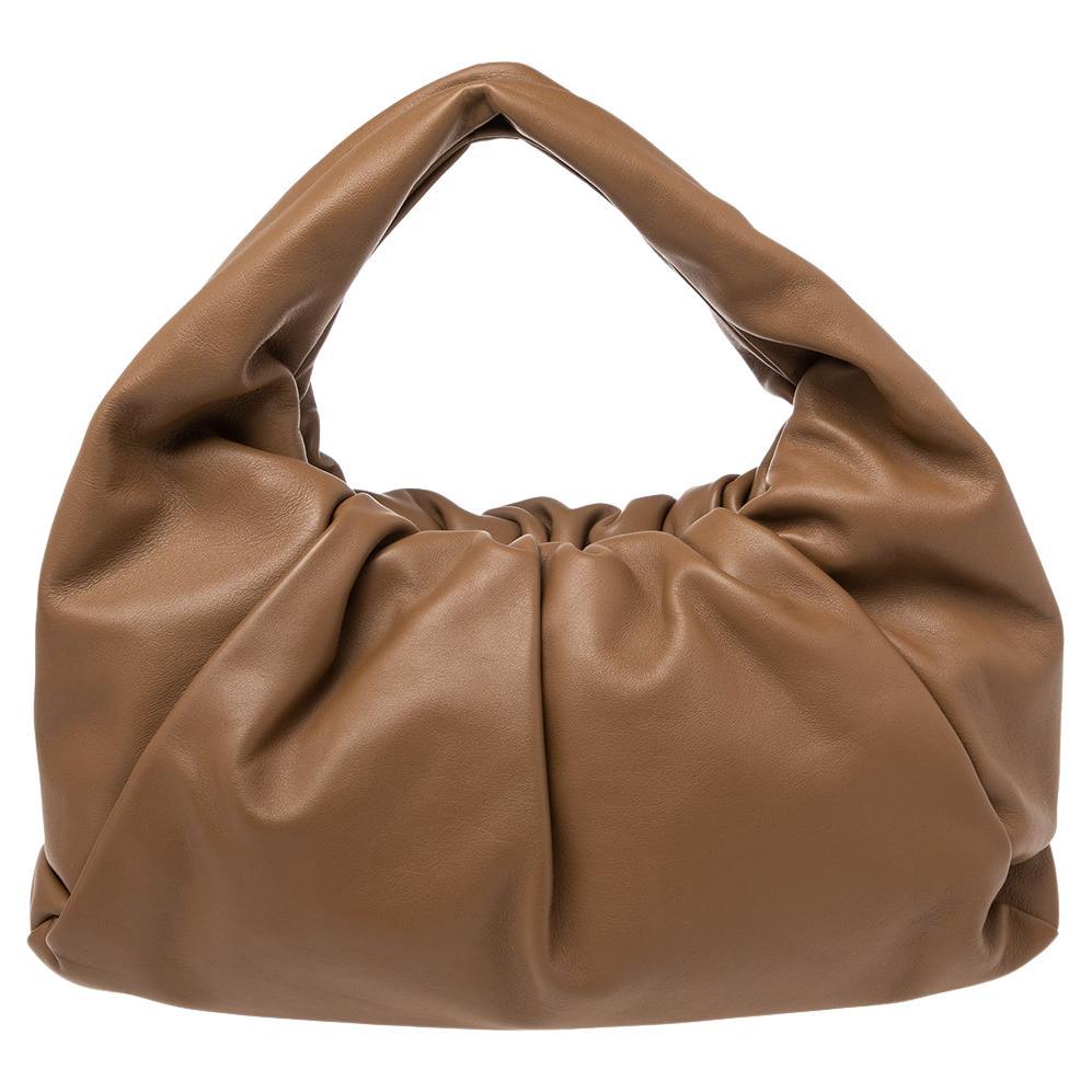 Bottega Veneta Camel Brown Leather Medium The Shoulder Pouch Bag