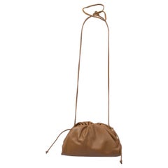 BOTTEGA VENETA camel brown leather MINI POUCH Crossbody Bag