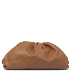 BOTTEGA VENETA camel brown leather POUCH OVERSIZED Clutch Bag