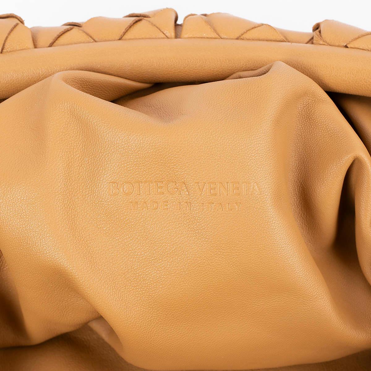 BOTTEGA VENETA camel Intrecciato leather CLASSIC POUCH Clutch Bag For Sale 1