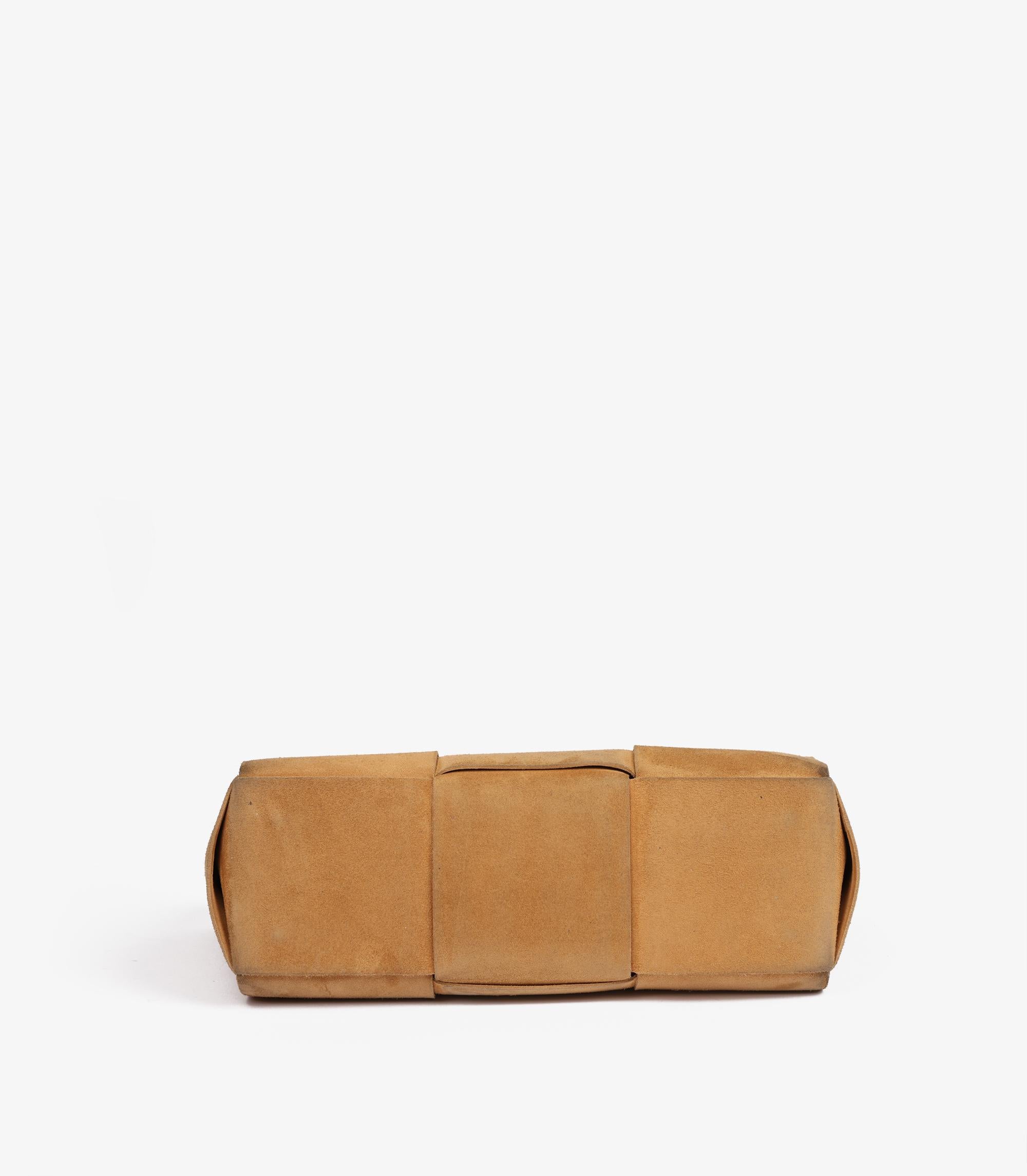 Bottega Veneta Camel Suede Intrecciato Medium Arco Tote For Sale 1