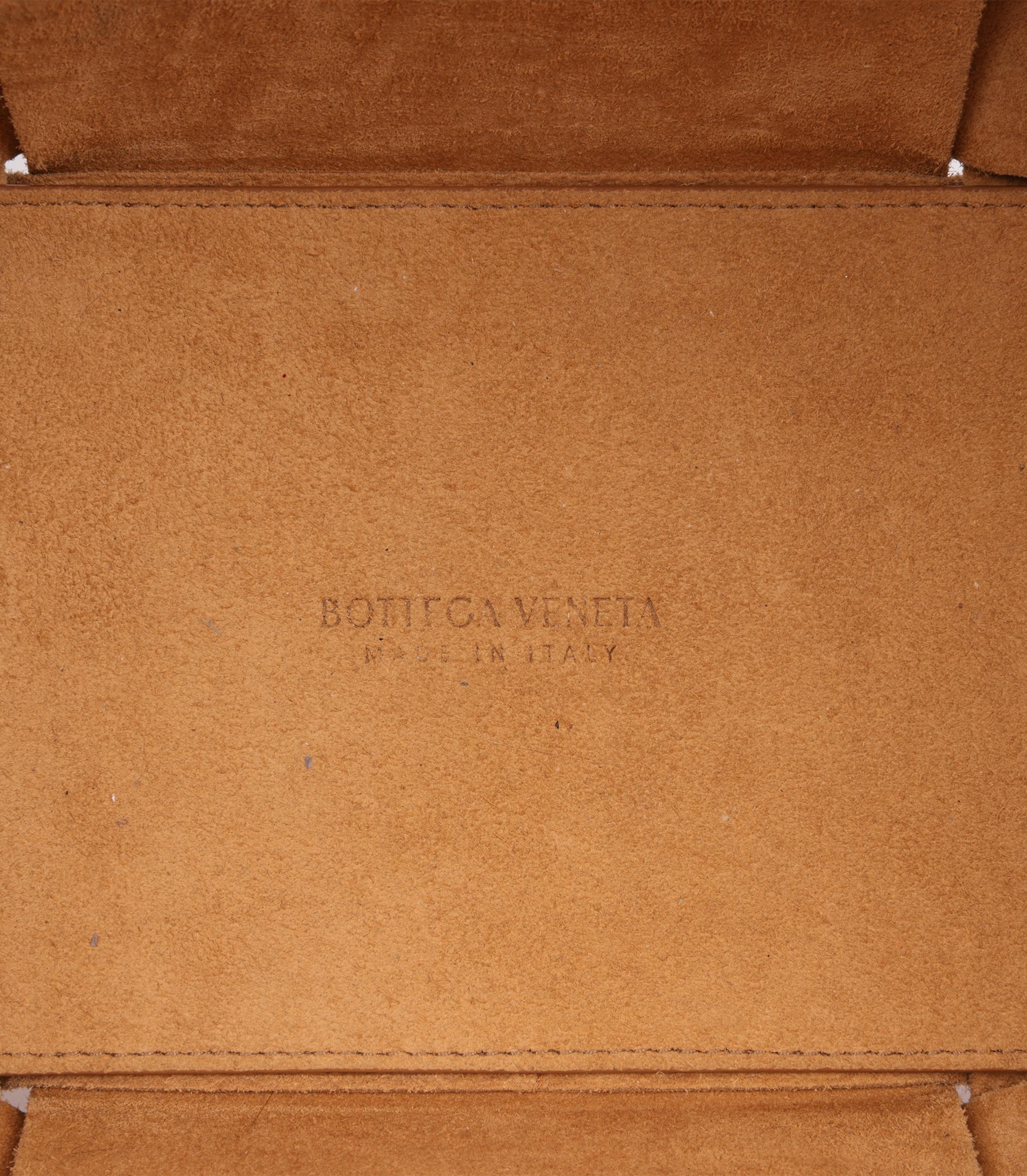Bottega Veneta Camel Suede Intrecciato Medium Arco Tote For Sale 3