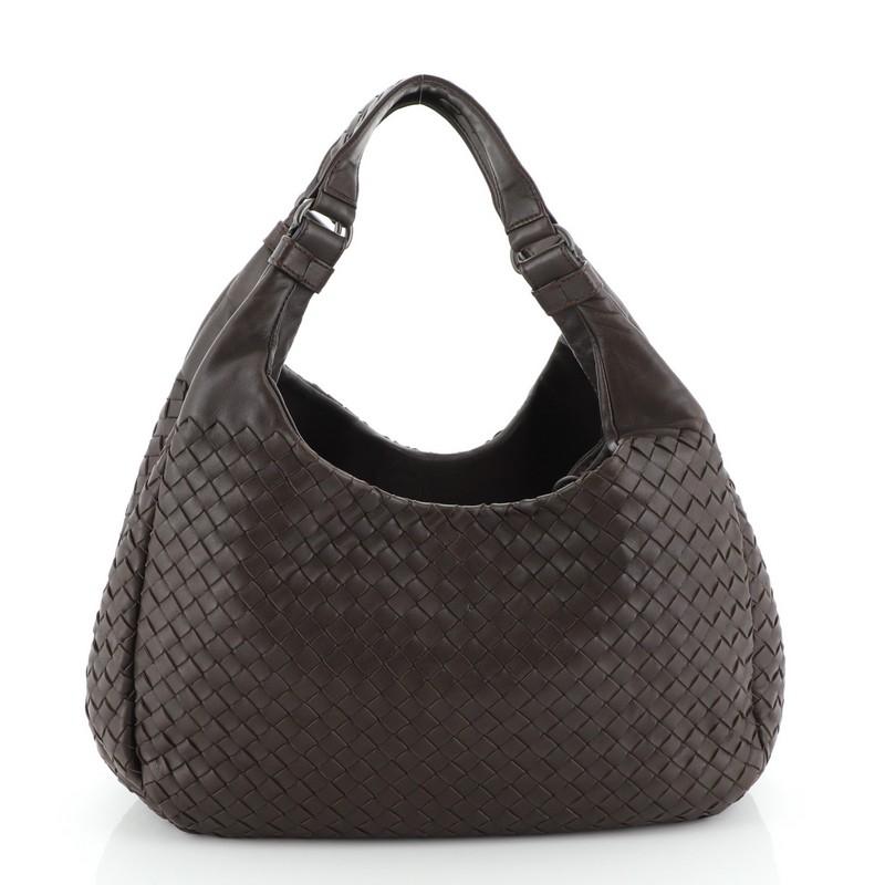 Black  Bottega Veneta Campana Hobo Intrecciato Nappa Small