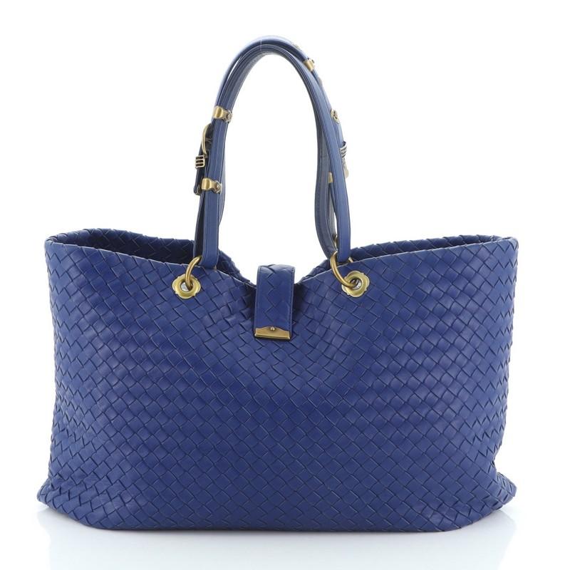 Bottega Veneta  Capri Tote Intrecciato Nappa Large In Good Condition In NY, NY