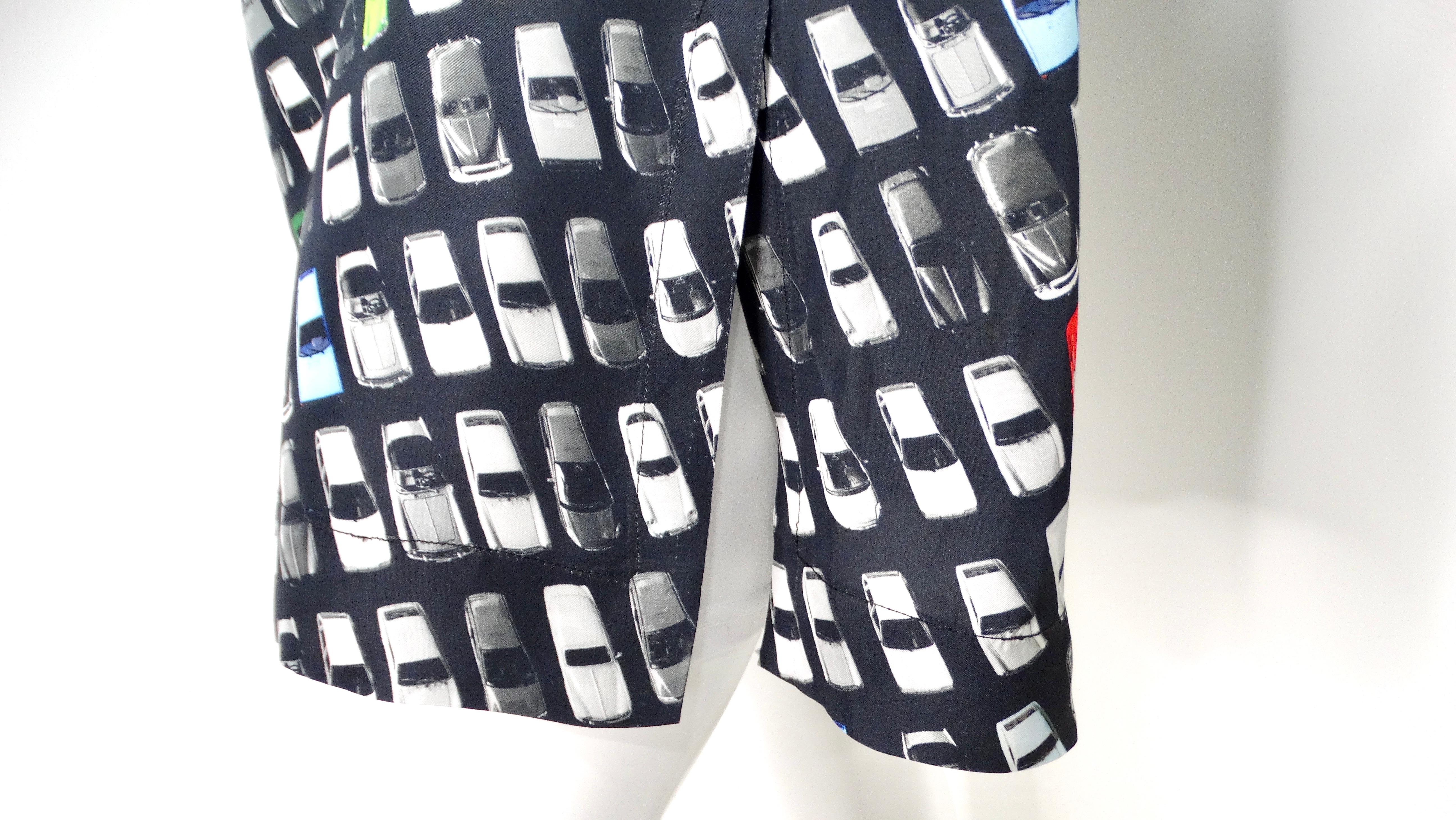 Bottega Veneta, abito camicia con stampa auto e bottone in vendita 1