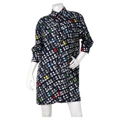 Bottega Veneta Car Print Button-Up Shirt Dress