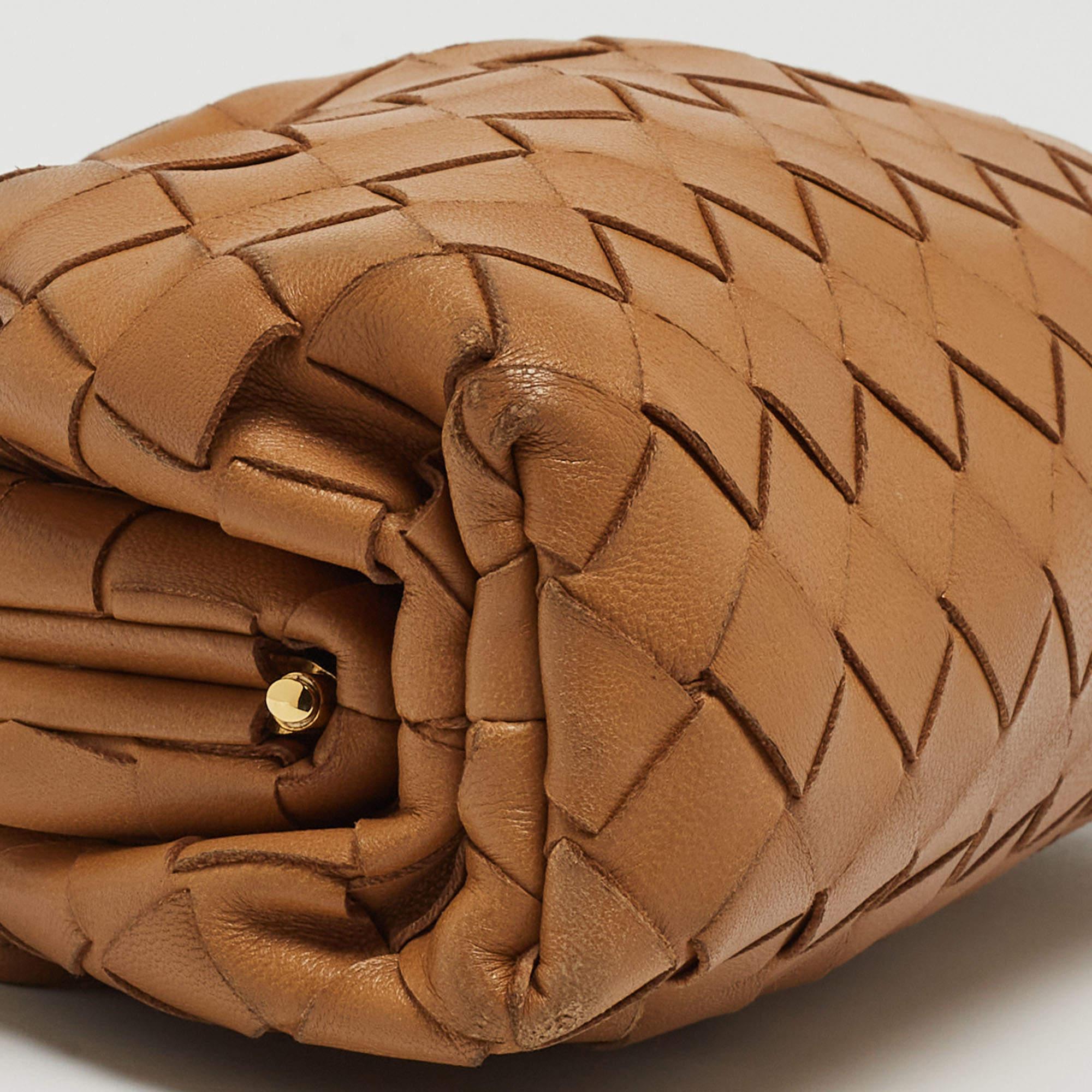Bottega Veneta Caramel Intrecciato Leather Mini The Pouch Bag 7
