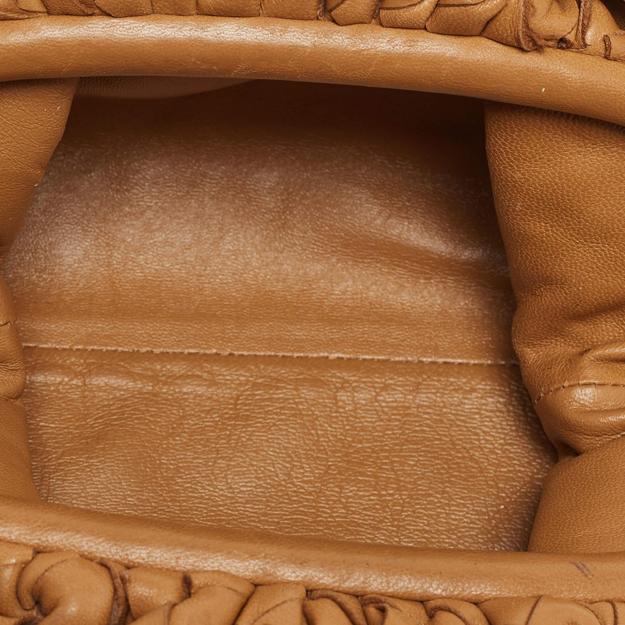 Bottega Veneta Caramel Intrecciato Leather Mini The Pouch Bag For Sale 3