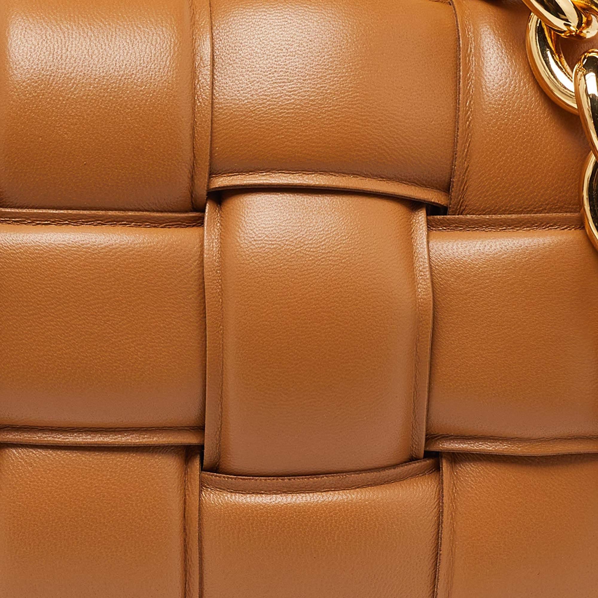 Women's Bottega Veneta Caramel Padded Leather Cassette Chain Bag For Sale