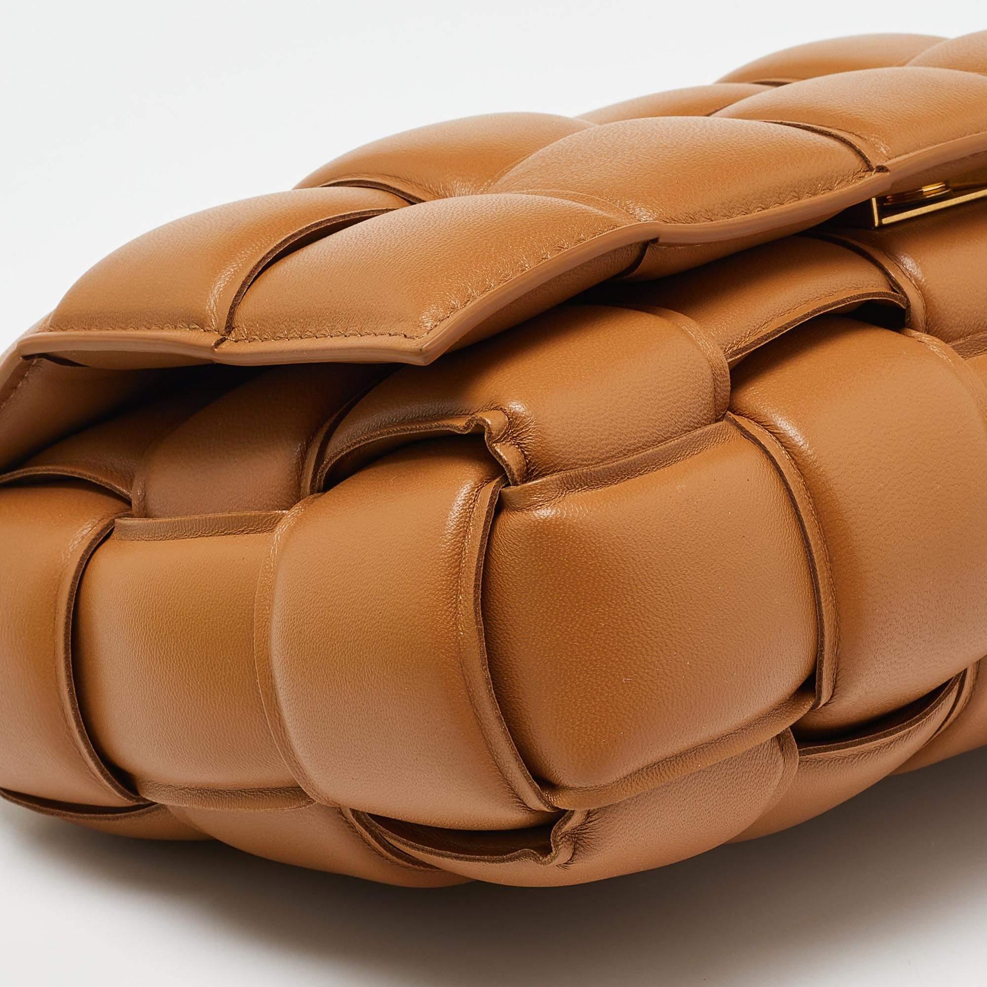 Bottega Veneta Caramel Padded Leather Cassette Chain Bag For Sale 4