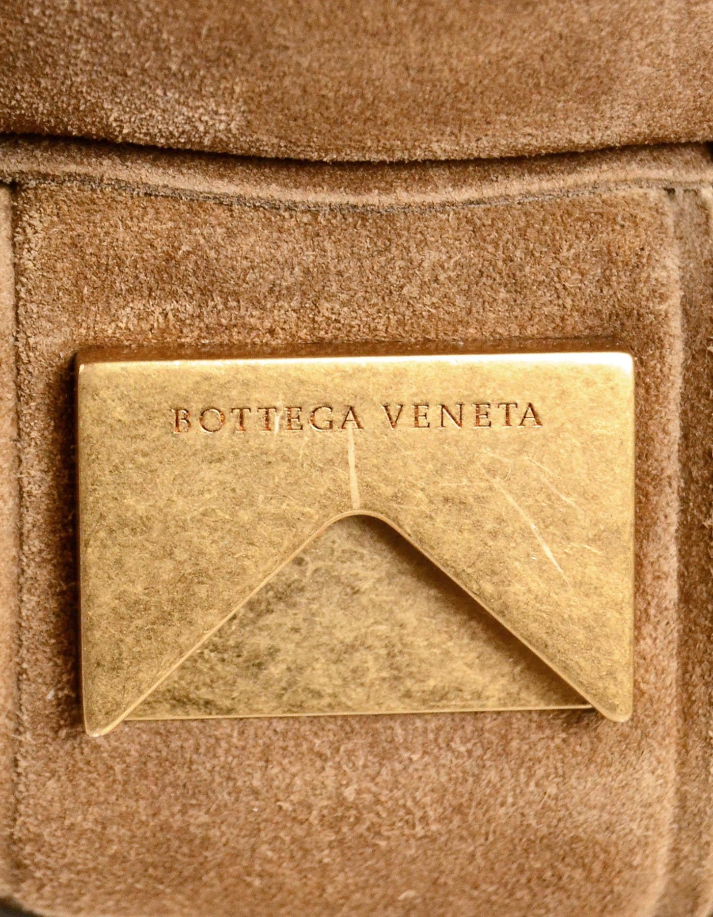 Brown Bottega Veneta Caramel Tan Maxi Intrecciato Suede Padded Cassette Bag