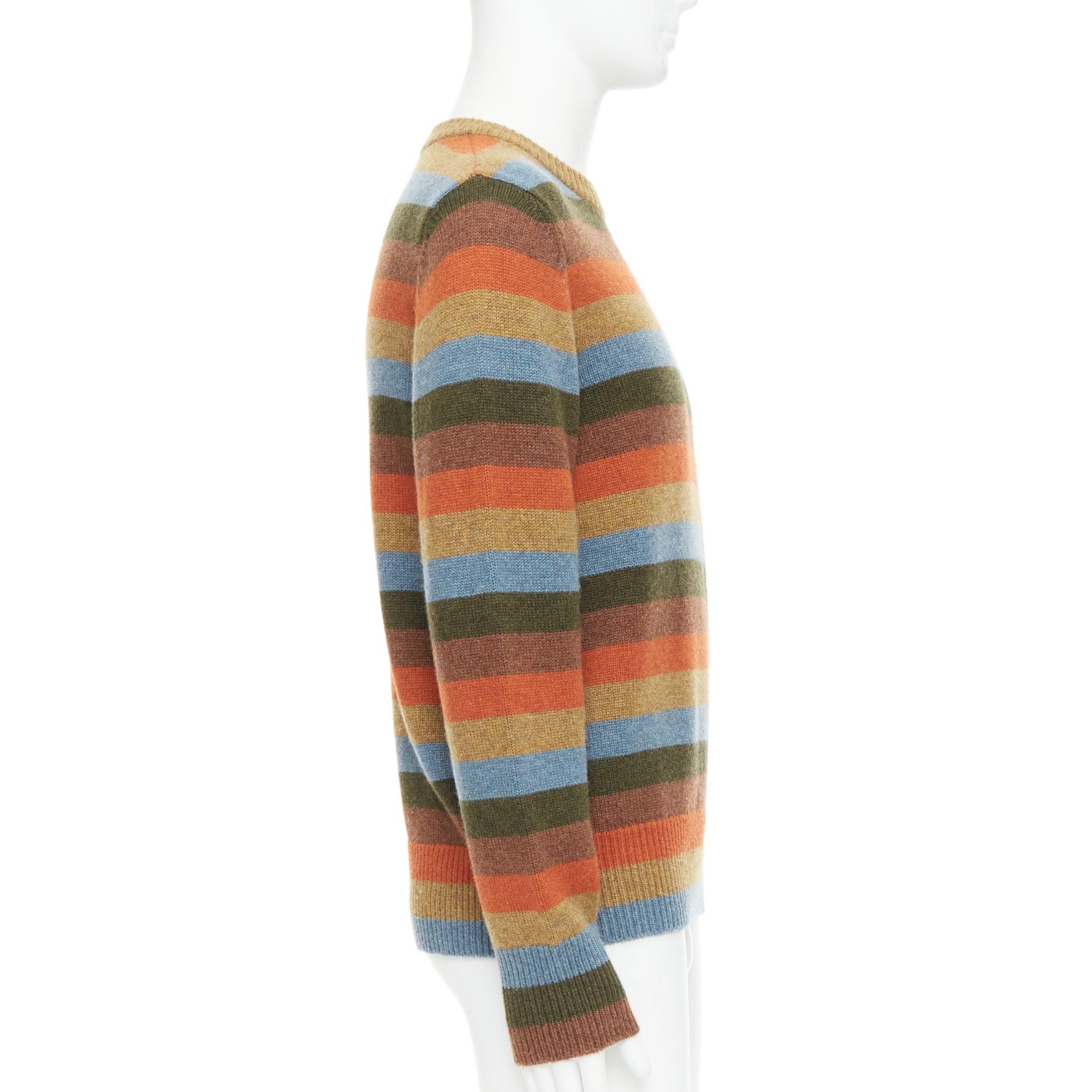 BOTTEGA VENETA cashmere blend multicolor striped pullover sweater IT48 M In Excellent Condition For Sale In Hong Kong, NT