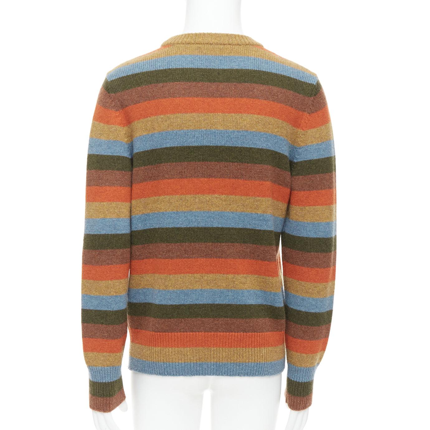 Men's BOTTEGA VENETA cashmere blend multicolor striped pullover sweater IT48 M For Sale
