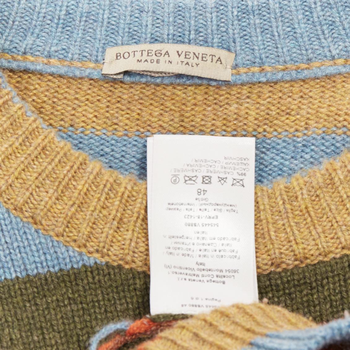 BOTTEGA VENETA cashmere blend multicolor striped pullover sweater IT48 M For Sale 3