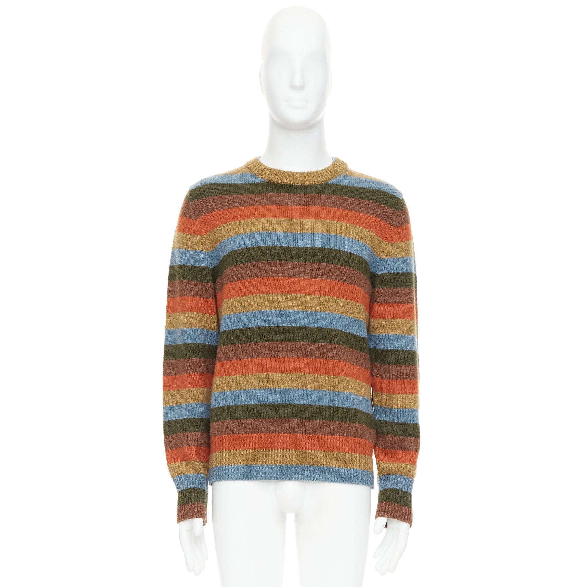 BOTTEGA VENETA cashmere blend multicolor striped pullover sweater IT48 M For Sale 4