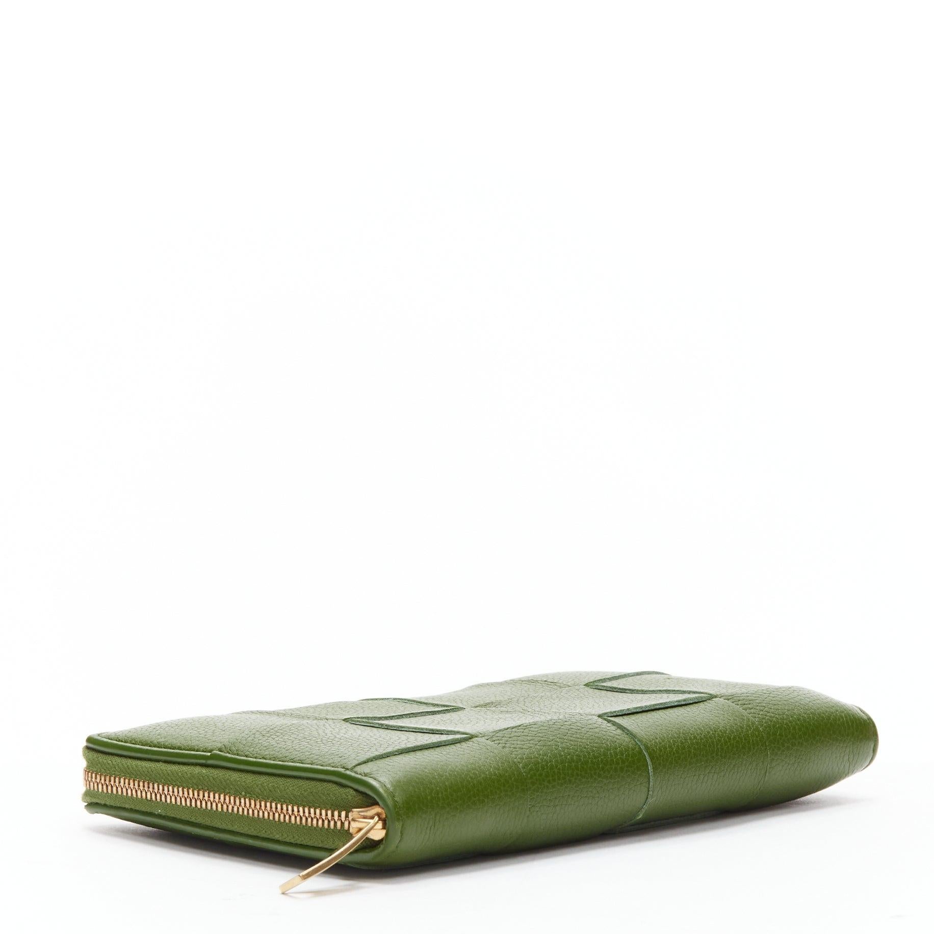 Women's BOTTEGA VENETA Cassette avocado green maxi Intrecciato zip around long wallet For Sale